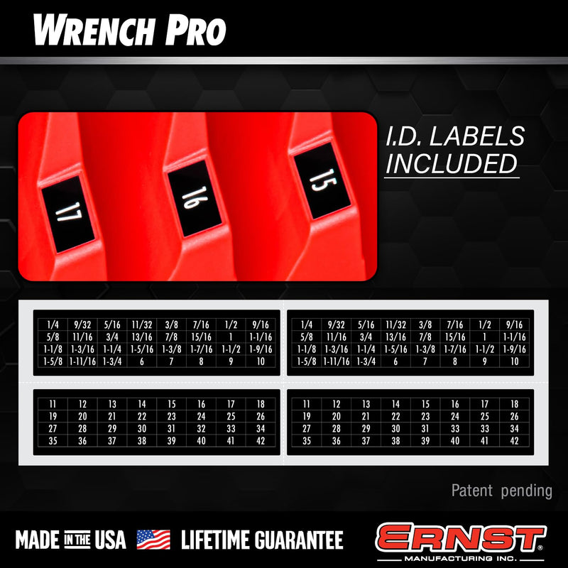 [Australia - AusPower] - Ernst Manufacturing Wrench Pro - Modular Wrench Organizer for 20 Tools Black 
