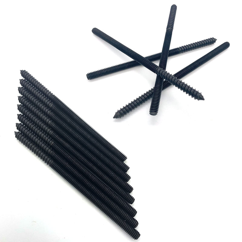[Australia - AusPower] - 8 Pack 5/16-18 x 6 Inch Hanger Bolts 5/16-18" Black Double Headed Bolts 5/16 Wood Dowel Screw Self-Tapping Screw Hanger Bolts for Furniture Screws Double Screw Threaded Rods Bolt 150mm Length Black 5/16-18"x6"-8PCS 