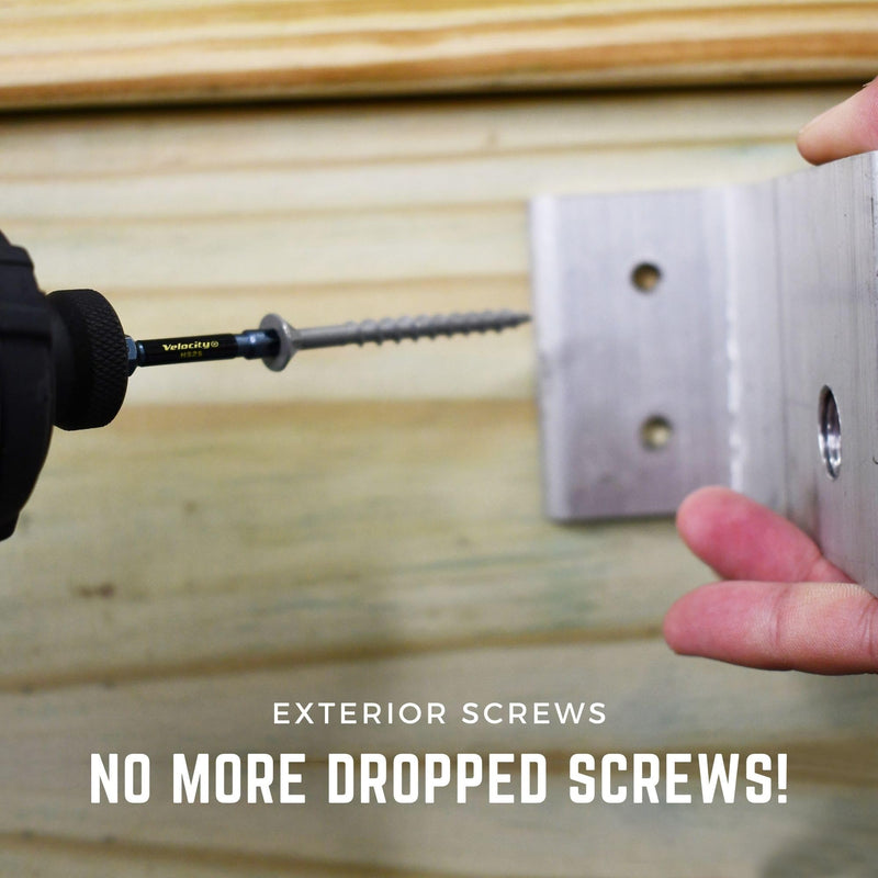[Australia - AusPower] - Velocity Long Length Exterior Wood Screws and T25 Torx Bits – Rust Resistant Long Wood Screw Set with StickTight Hexstix Driver Bit, Long Screws for Wood and Retaining Wall (Size #12 x8", 25 Count) #12 X 8" QTY 25 