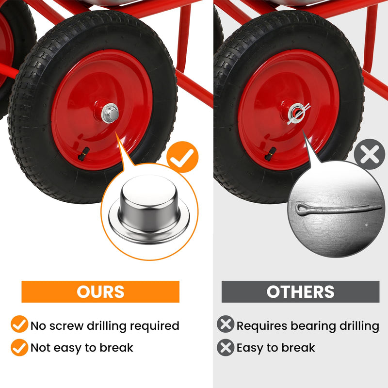 [Australia - AusPower] - 4 Piece Spring Steel Push on Pushnut Cap Stud 5/8 Inch Axle Pushnut Fastener with Zinc Mech Finish for Rolling Bins, Lawn Wagons and Hand Trucks 4 