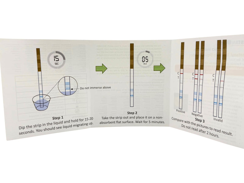 [Australia - AusPower] - Fentanyl Test Strips for Liquid, Pills & Powder Substances, 5 Count, Made in USA, 10x More Sensitive - for Harm Reduction & Forensic Investigation (5) 