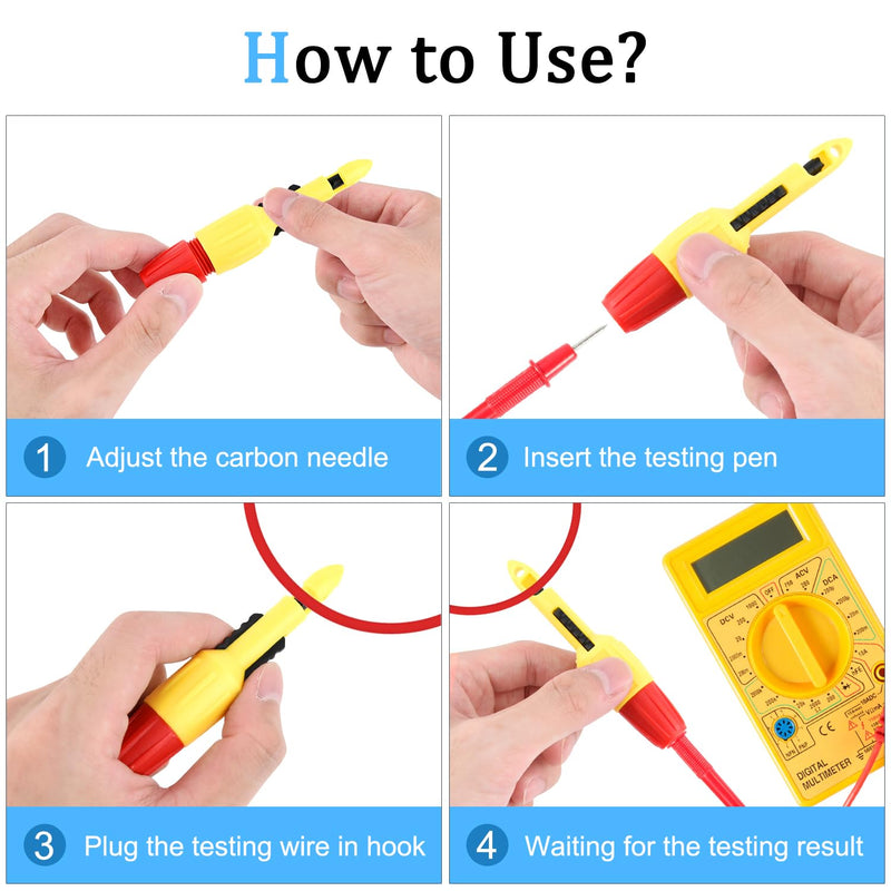 [Australia - AusPower] - 4 Pieces Wire Piercing Probe Insulation Piercing Clip Set Wire Piercing Tool for Multimeter Voltage Thermometer Voltmeter Testing(2mm, 4mm) plastic-4pcs 