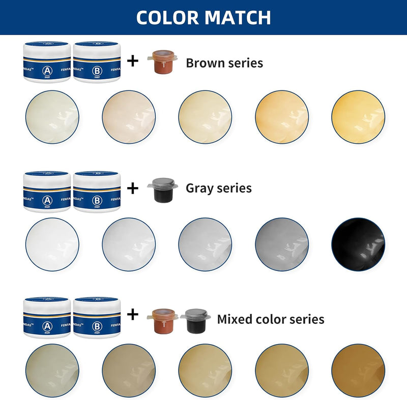 Tub and Fiberglass Shower Repair Kit White, Porcelain Tile Repair Kit | Porcelain Sink and Acrylic Bathtub Repair Kit for Cracks Chips Dents Holes Almond/Biscuit/Bone 3.7oz