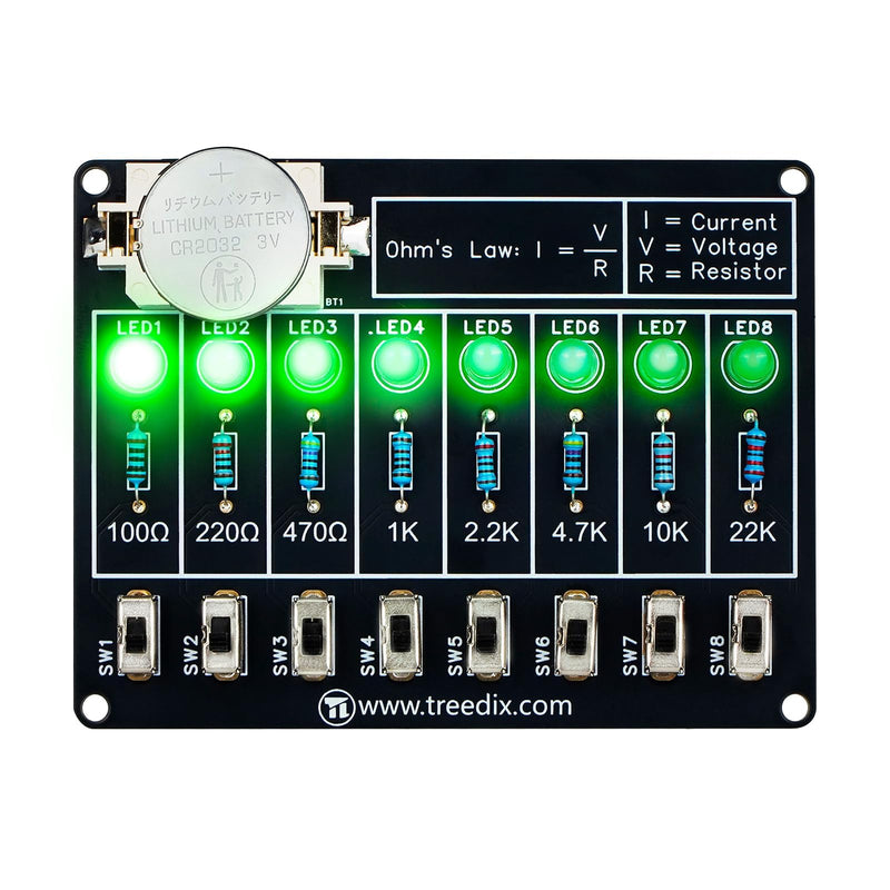 Treedix Soldering Practice Kit DIY Electronics Project Resistance Learning Board | Soldering kit projects to learn the relationship between current and resistance