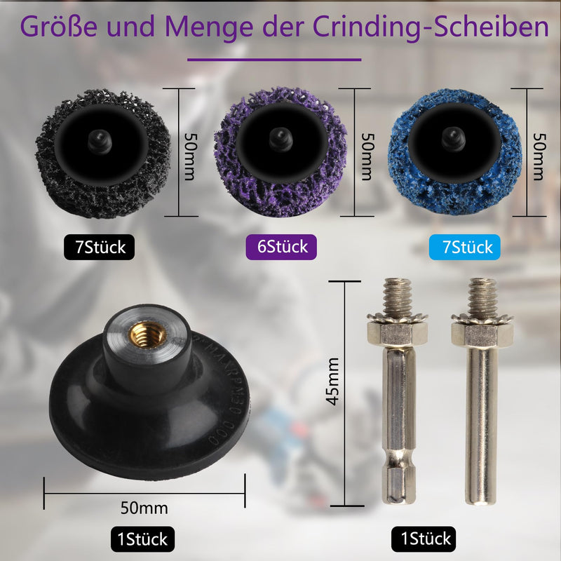 Csd Cleaning Discs Set with Base 50 mm Pack of 20 | Coarse cleaning disc for efficient removal - saves time and reduces the effort required for surface processing.