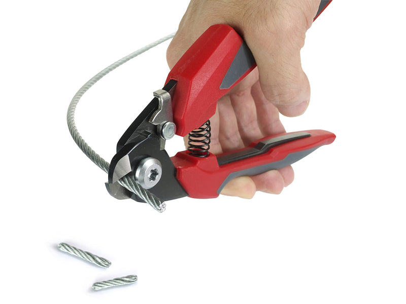 Ascend Tools 7 inch Wire Rope & Electrical Cable Cutter for Railing, Aircraft Seismic Structural Bicycle Cable | Induction Hardened Blades, No Frayed Cuts 7 inch Wire Rope Cutter