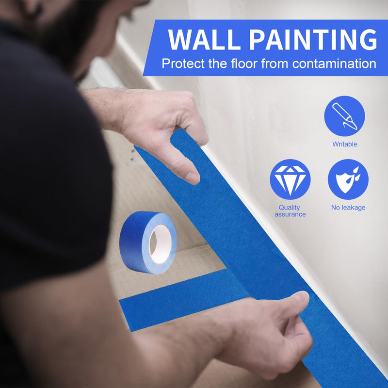 Painters Tape 2 Inch Wide, 2 Rolls Blue Masking Tape, 2 Inches x 55 Yards x 2 Rolls, 110 Yards in Total