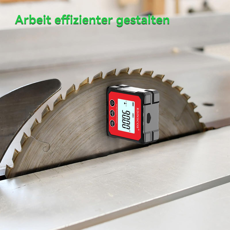 [Australia - AusPower] - Digital LCD Protractor Inclinometer Spirit Level Inclinometer Magnetic Base Angle Measuring Tool Mini Bevel Box with Display Flip Function for Carpenter, Home Red_usb 