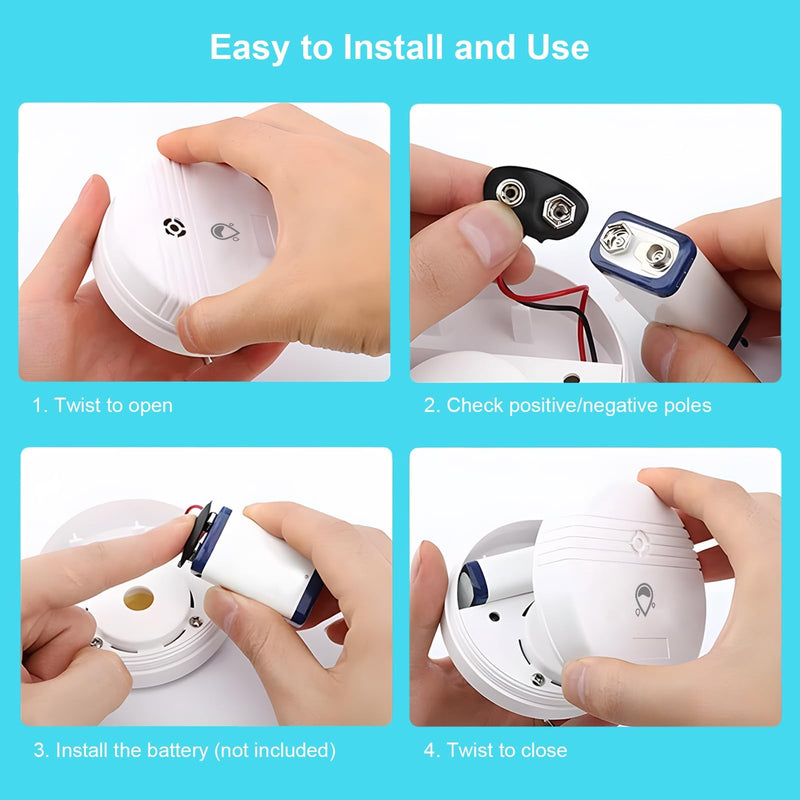[Australia - AusPower] - Water Leak Detector 4 Packs, Lound Sound Sensor Alarm, Home Water Flooding Monitor Sink Overflow Monitoring Wet Moisture Alert Pipe Leakage Drip Detection Warning for Basement, Laundry, Bathroom 4pcs Water Leak Detector 