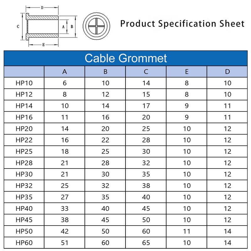 [Australia - AusPower] - 1-1/4 Inch Cable Grommet (32mm)– 8 Pcs Flexible Rubber Cable Hole Plugs for Power Supply Cabinets, Machinery Boxes (Black) 8pcs 1-1/4"(32mm) 