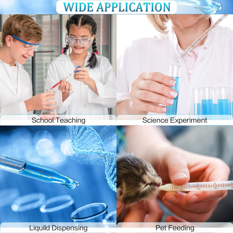 [Australia - AusPower] - 5 Pack 10ml Glass Pipette Dropper Lab Graduated Dropper Glass Liquid Pipette with 1 Pc Cleaning Brush for Liquid Essential Oil, Lab Dropper Pipettes Transfer with Rubber Cap 