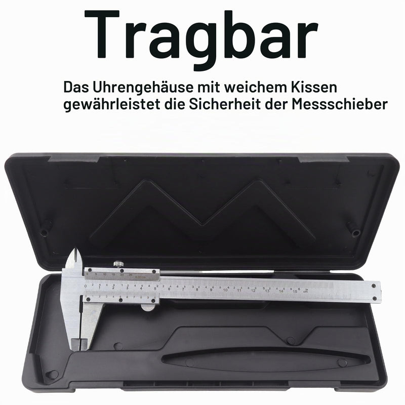 Rierousy Stainless Steel Vernier Caliper 150 mm Precision Caliper with Locking Screw, Calliper, Digital Caliper for Household and Industry Measuring Caliper Analogue