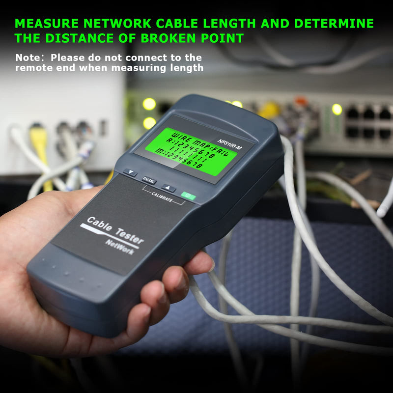 [Australia - AusPower] - RJ45 Network Cable Tester, VXSCAN 8 Remote Units Network LAN Length Ethernet Cable Tester Kits for Cat5/CAT5e/CAT6/CAT6e - Locate The Breakage Point Length Measurement & Continuity Checking AT239 