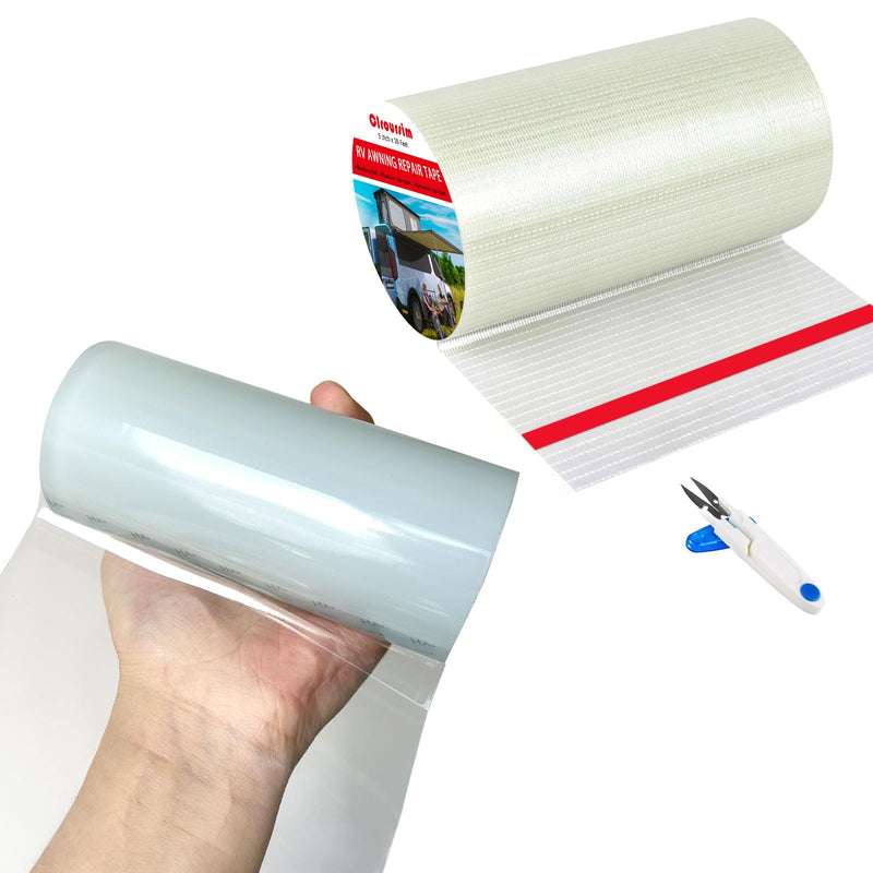 Clear Heavy Duty Repair Tape for Outdoor Fabric, Awning, RV Roof, Underbelly, Tarp, Tent, Sail and Boat Cover - Repair Patch