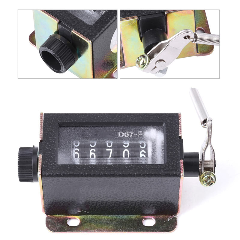 5 Digit Train Counter, D67-F Mechanical Resettable Manual Pull Stroke Tally Counter Accurately (0 to 9999)