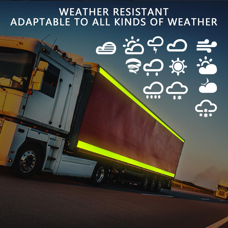 [Australia - AusPower] - 2 Inch X 30 FT Reflective Tape Outdoor Waterproof DOT-C2 Fade Resistant Fluorescent Green Reflective Tape Strong Adhesive Safety Warning Tape Reflector Conspicuity Tape for Trailer Trucks Bikes 2IN x 30FT 