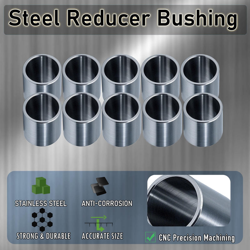 [Australia - AusPower] - Stainless Steel Reducer Bushing, Screw Standoff Bushing Round Metal Spacer, Steel Reducer Standoff Bushing, Reducing Bushing Adapters 3/4" to 5/8"Fits for 5/8" Screws Bolts and Rods Set of 10 
