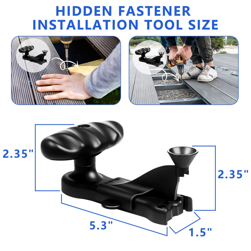 [Australia - AusPower] - Hideaway Hidden Fastener Installation Tool, Compatible with Trex Hidden Fasteners, Installing Decking Boards Hidden Fastener in One Step, Included Star Drive Bit. Fast&efficient Installation Decking. 