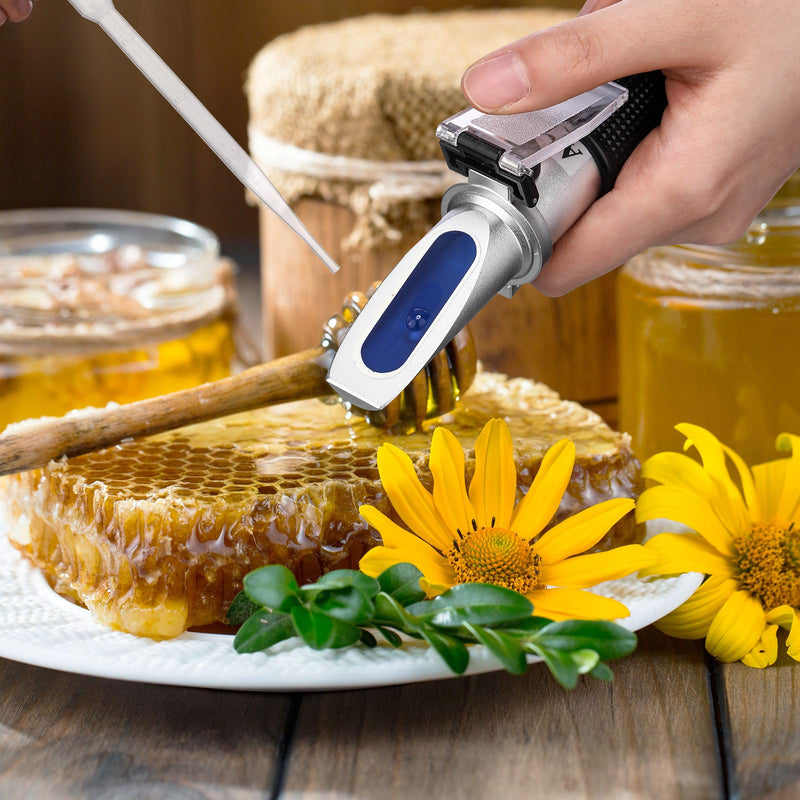 [Australia - AusPower] - Nuogo 2 Pack Brix Meter Refractometer with Atc 3 in 1 Use for Measuring Sugar Content in Honey, Maple Syrup, Molasses, Fruit and Other Sugary Drink, 58-90% Brix Scale Range Portable 