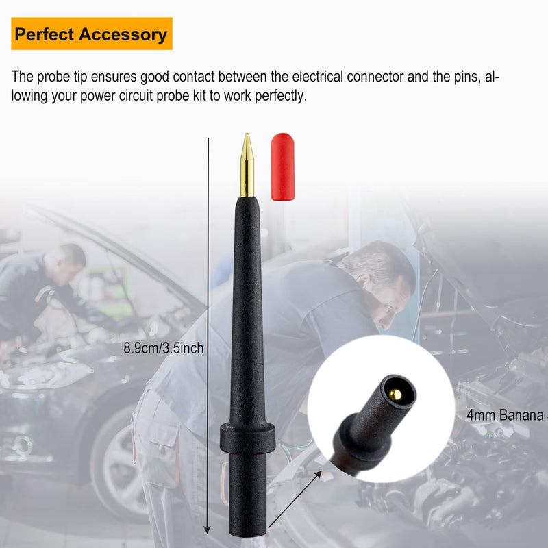 [Australia - AusPower] - ZIBOO - 2Pk 4Mm Banana Jack 3 Tip Black (PPTK0024-2),Use for Autel Circuit Tester Power Circuit Probe 2 
