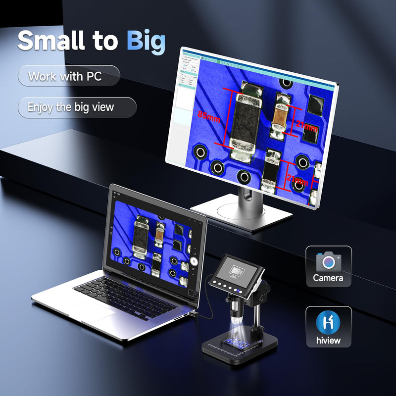 [Australia - AusPower] - LPM7 4.3" Coin Microscope, IPS Digital Microscope for Adults, Coin Magnifier with 8 LED Lights, Windows Compatible, Include 32GB Memory Card LPM7-4.3“ USB microsccope 