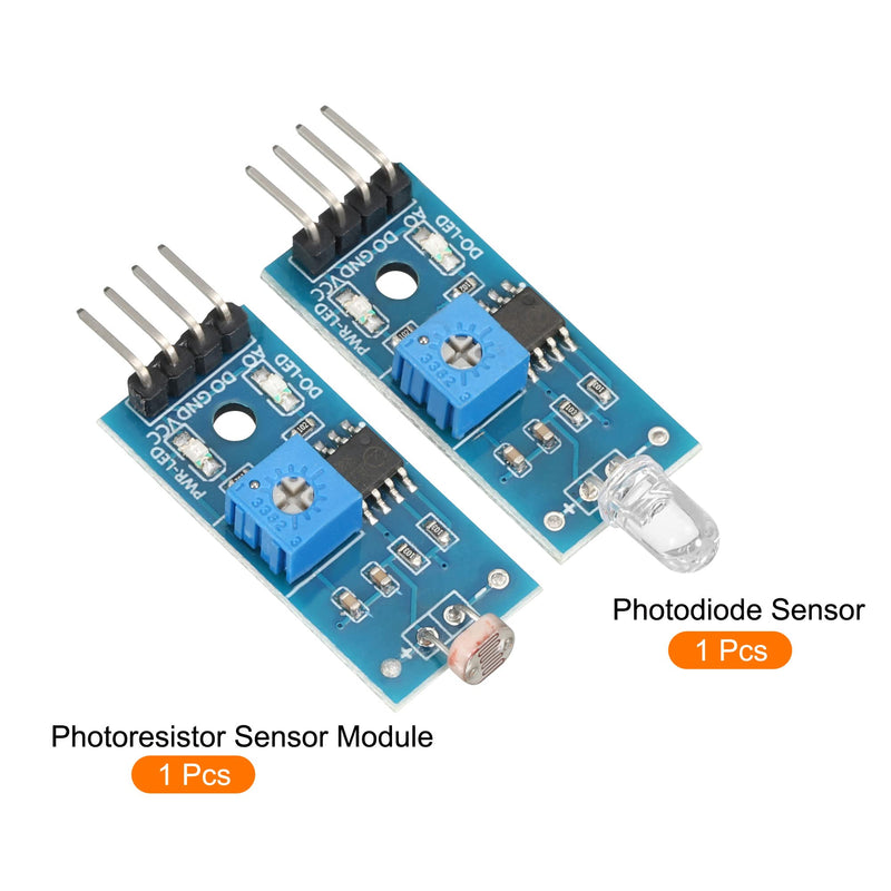 [Australia - AusPower] - MECCANIXITY 4 Terminals Photosensitive Diode Sensor and Photoresistor Sensor Module for Light Detection 1 Set 