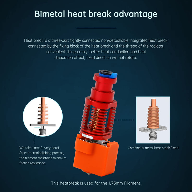 Upgrade Up to 500℃ Red Lizard K1 Volcano All Metal Hotend High Flow Plated Copper Bimetal Heatbreak Compatible with Voron 2.4 Prusa I3 MK3 MK3S DDB Titan Extruder V6 Hot End 3D Printer