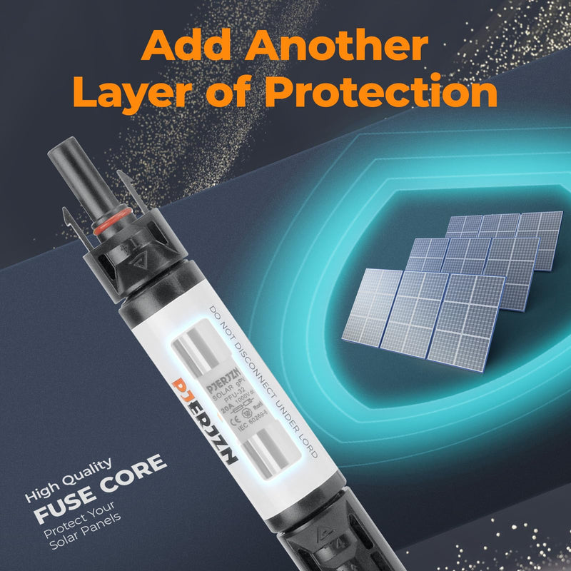Solar Fuse Holder Fuse Inline 20Amp 1000V Fuses 20A IP67 Waterproof Connector for PV System Panels Surge Protection Device 5 Pcs 20A 5PCS