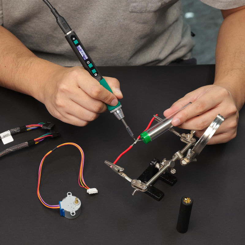 YIHUA 928D-IV Soldering Iron Set with Type-C Port, Quick Heating with C235 Cartridge, Temperature Adjustable from 90 ~ 450 °C, PD/QC/Adaptive Protocols, LCD Display and Multifunctional Cover 5-in-1 kit
