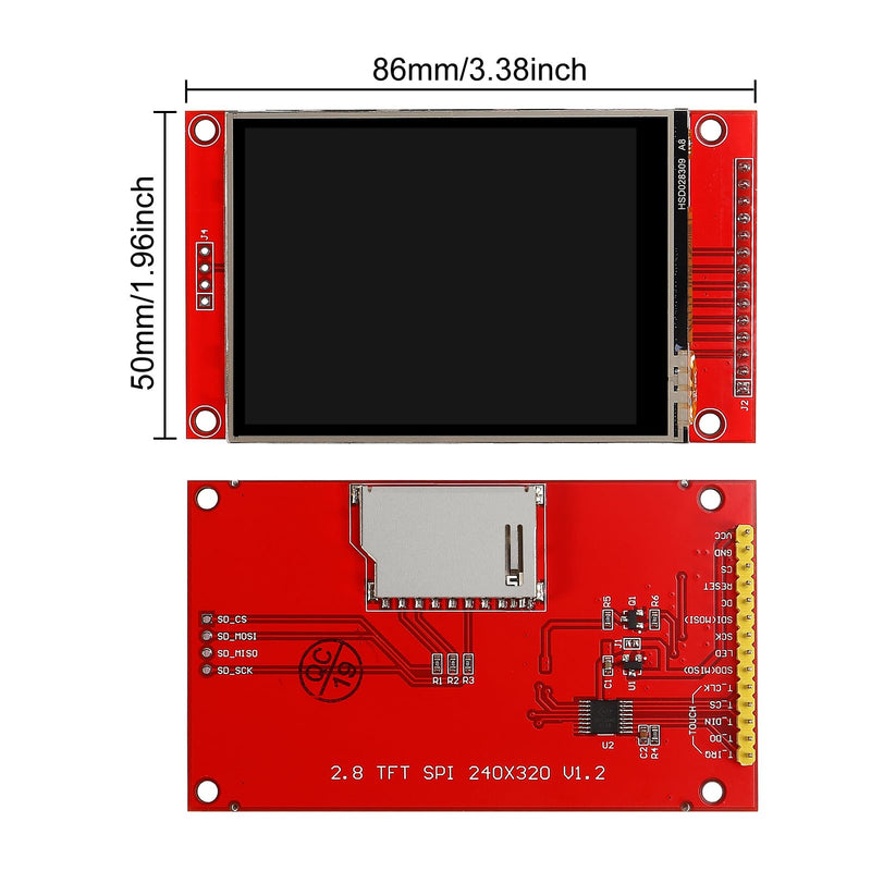 [Australia - AusPower] - 2pcs 2.8" SPI TFT LCD Display Touch Panel ILI9341 240x320 TFT LCD Touch Screen Shield 5V/3.3V STM32 Display Module SPI Serial with Touch Pen 