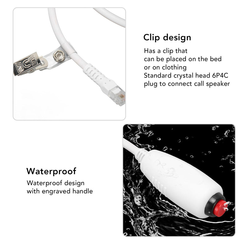 [Australia - AusPower] - Nurse Call Cord, Crystal Head 6P4C Replacement Push Cord Cable for Nurse Station 9.8ft 