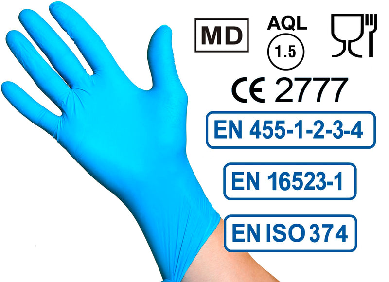 R MOVE Pack of 200 Disposable Gloves, Blue, M Nitrile Gloves, Rubber Gloves, Disposable Medical Examination Gloves, Powder-Free (Blue, M) | 200 Nitrile Gloves M Blue Powder-Free Disposable Gloves