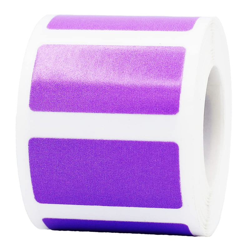 Purple Rectangle Labels, 3/4 x 1.5 Inches, 500 Stickers per Roll - Ideal for Inventory, Addressing, and Custom Projects for Offices, Schools, and Homes Purple