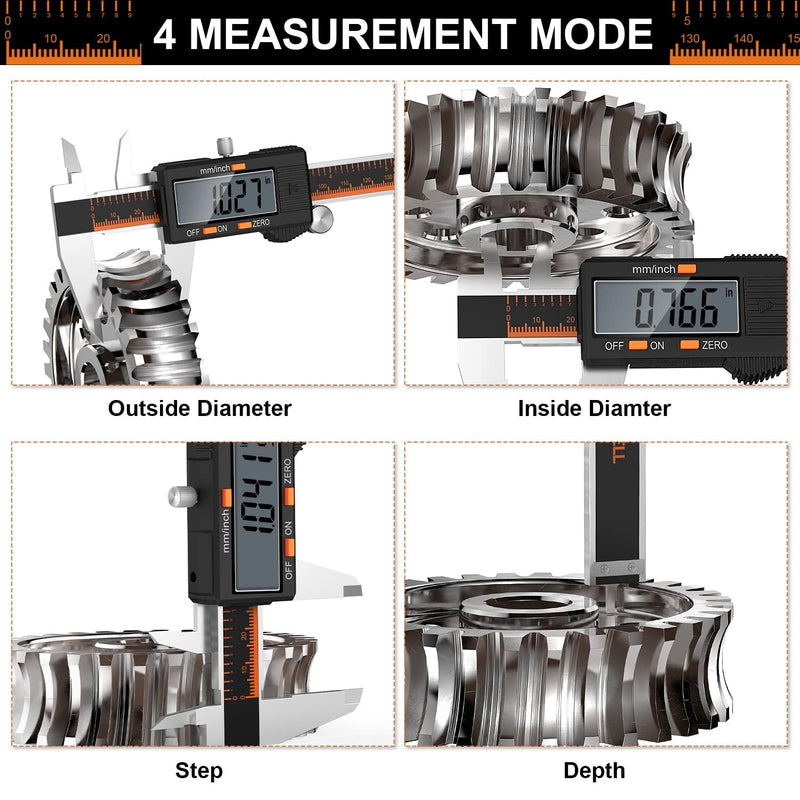 [Australia - AusPower] - HARDELL Digital Caliper 150 mm, Calliper Digital Stainless Steel with LCD Display, Digital Caliper with Inch and Millimetre Conversion, Household & Industrial Measuring Tool with 2 Replacement A-150MM 