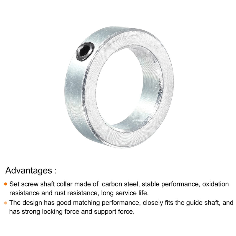 [Australia - AusPower] - MECCANIXITY Shaft Collar 1-1/8" Bore Zinc Plated Carbon Steel Set Screw Style Clamping Collars Silver Tone 2 Pack 1-1/8" 