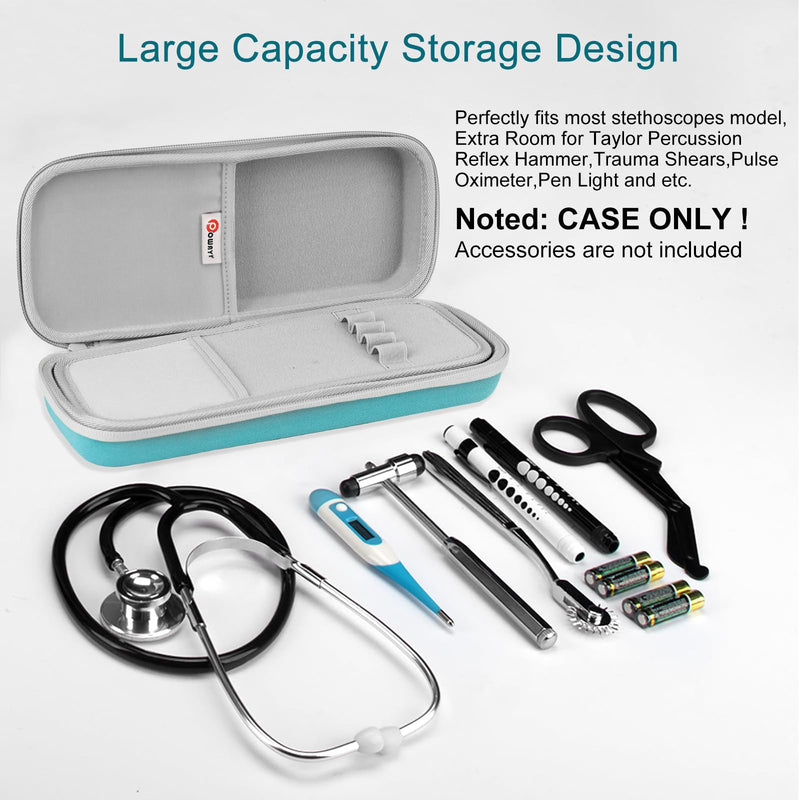 [Australia - AusPower] - Hard Stethoscope Case Compatible for 3M Littmann Classic III and Trauma Shears for Nurses Bandage Scissors Nurses 7.5" Medical Scissors with Carabiner Fluoride Coated Non-Stick Blades 