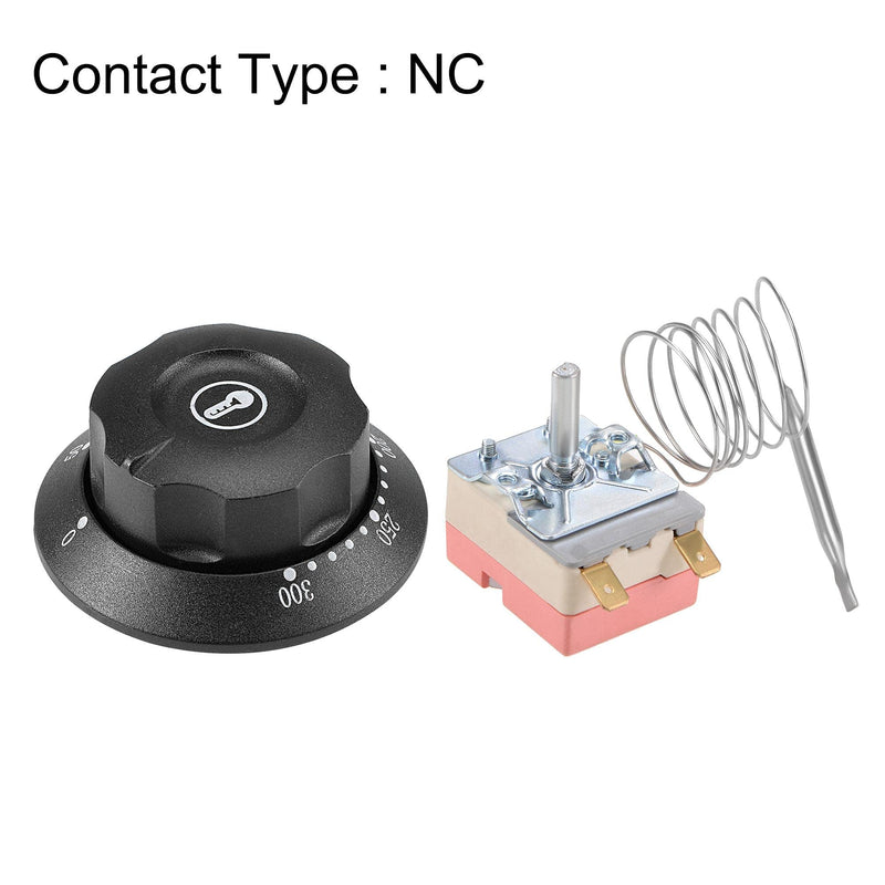 [Australia - AusPower] - uxcell NC 250V 16A 50-300C Temperature Control Switch Capillary Thermostat for Oven Refrigerator Heater, 0.7m, with 2 Screws&2 Crimp Terminals 