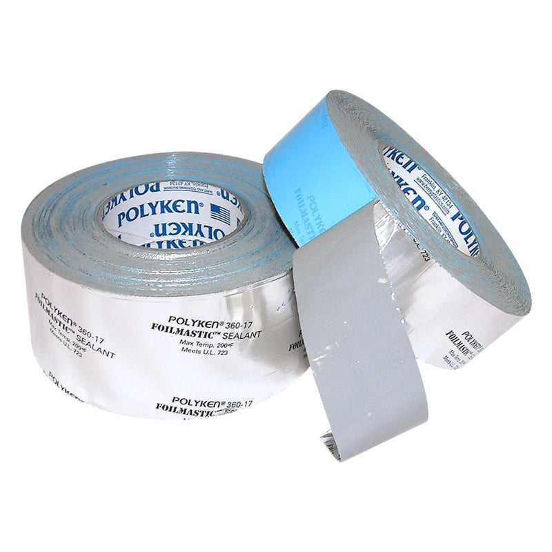 Nashua 360-17/SI2100 Polyken 360-17 Heavy Duty Foil/Butyl Rubber Tape, 17 mil Thick, 100' Length x 2" Width, Aluminum, Silver