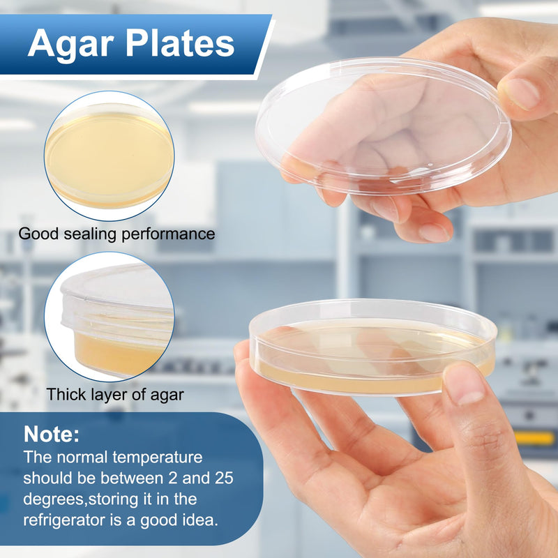 LB-Agar Petri Dishes Science Project Kit,16Pcs Agar Plates and Cotton Swabs Dropper Pipettes for Science Experiments