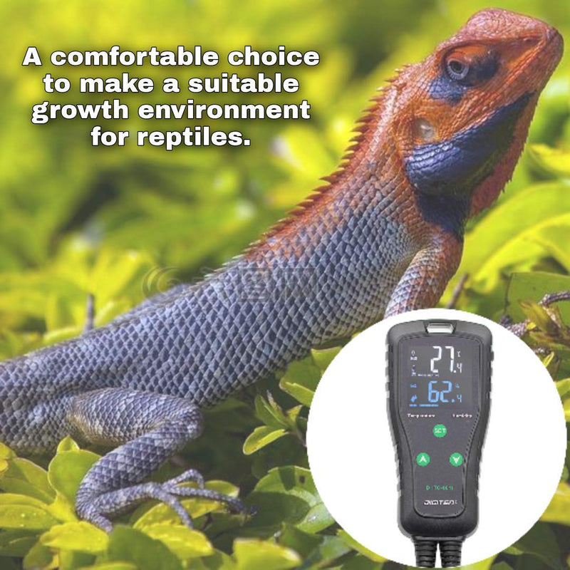 Temperature and Humidity ControllerPlug-in Thermostat Humidistat Reptile Greenhouse,Dual Stage Pre-Wired Outlet 110V 10A