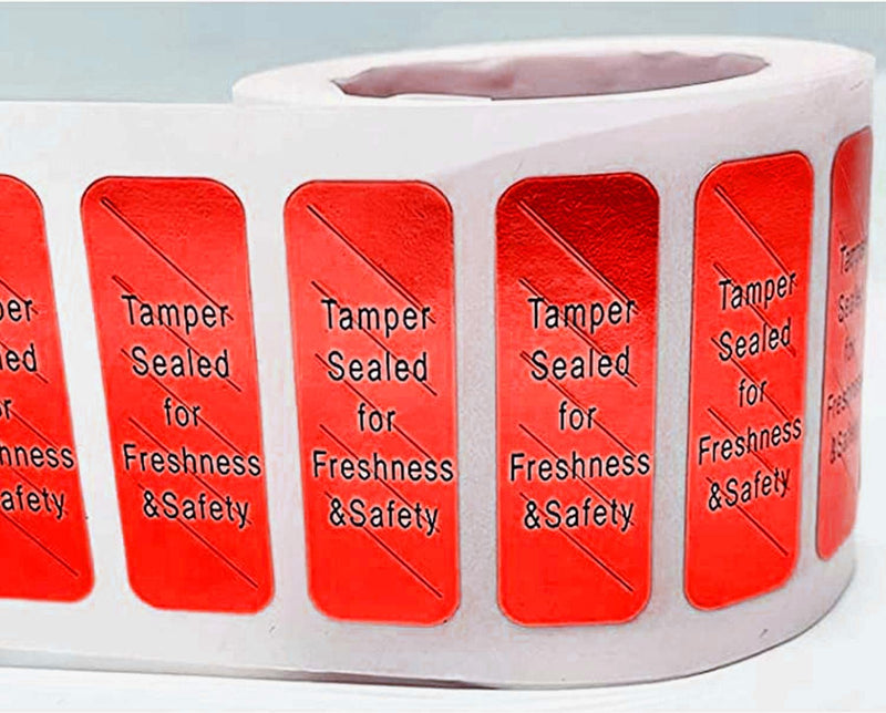 Remarkable Tamper-Evident Food Sealed for Freshness and Safety Stickers,0.5 x 1.5 Inch Tamper Proof Sealed for Freshness Stickers Help Increase Security During Delivery (500 Pcs) (red)