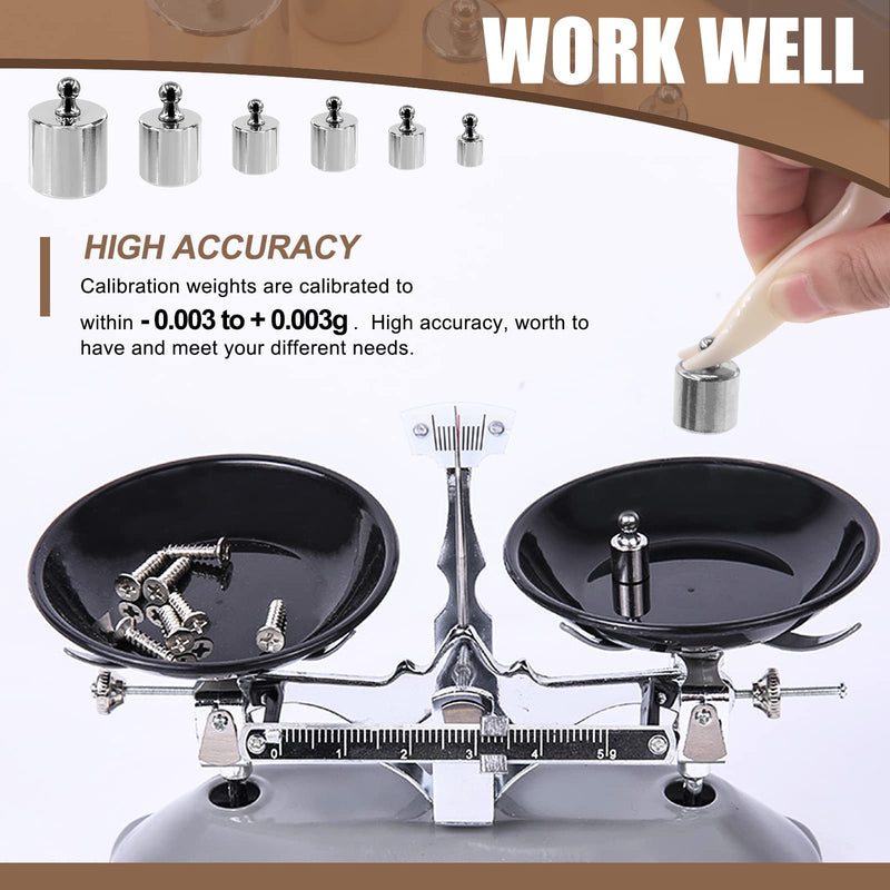 [Australia - AusPower] - Wokape 7 Pieces 5 Sizes 5g 10g 20g 50g 100g Precision Steel Scale Calibration Weight Kit Test Weights Kits with Tweezers for Jewelry Scale and Digital Scale 