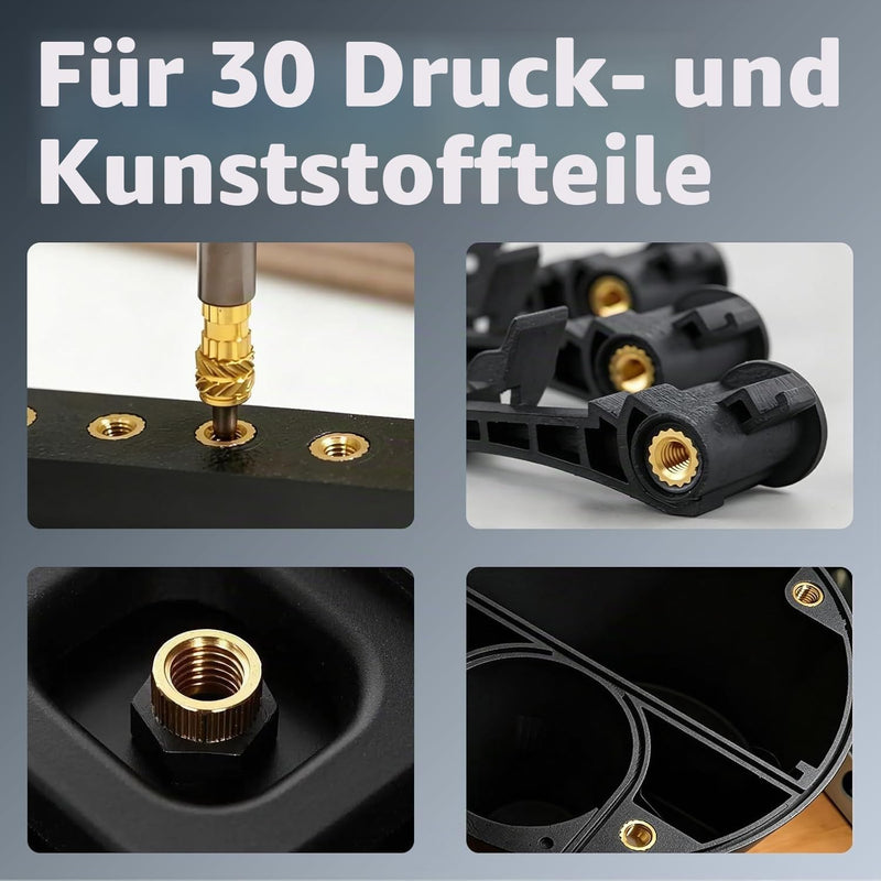 880 Piece Threaded Inserts Soldering Tips Set with Screws, M2/M3/M4/M5/M6 Thread Inserts, Adjustable Temperature Soldering Iron 180-500°C with Pins and Holder, Soldering Tips & Soldering Tip Adapter | 5stk Lötspitzen, Soldering Tip Adapter, LCD Einstel...