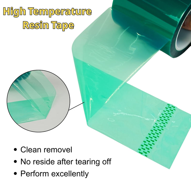 CHUANGSEED Heat Resistance Tape for Resin Molds, Powder Coating, Circuit Borads, Adhesive Residue-Free High Temp Masking Tape Epoxy Release -3inches x 66m（216FT） 3'' x 216ft