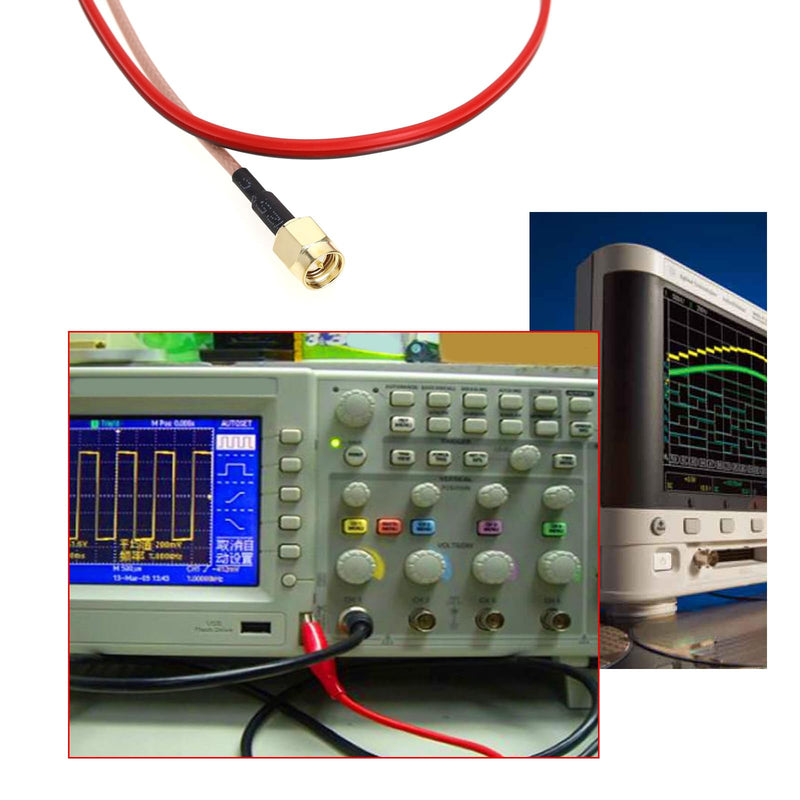 [Australia - AusPower] - 2pcs Crocodile Clip Test Cable SMA Male to Crocodile Clip Test Line RF Cable Connection Line RG316 Cable for Laboratory Electrical Testing Work 