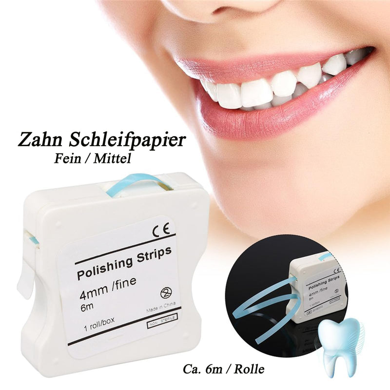 Tooth Sandpaper, Dental Polishing Strips Size Fine 30 μm-4 mm Width 6 m Rolls/Box, Dental Sandpaper Interdental for Polishing Teeth, Tooth Interdental Grinding Grinding Tool (Blue/1 Piece) Blue 1 pc (pack of 1)