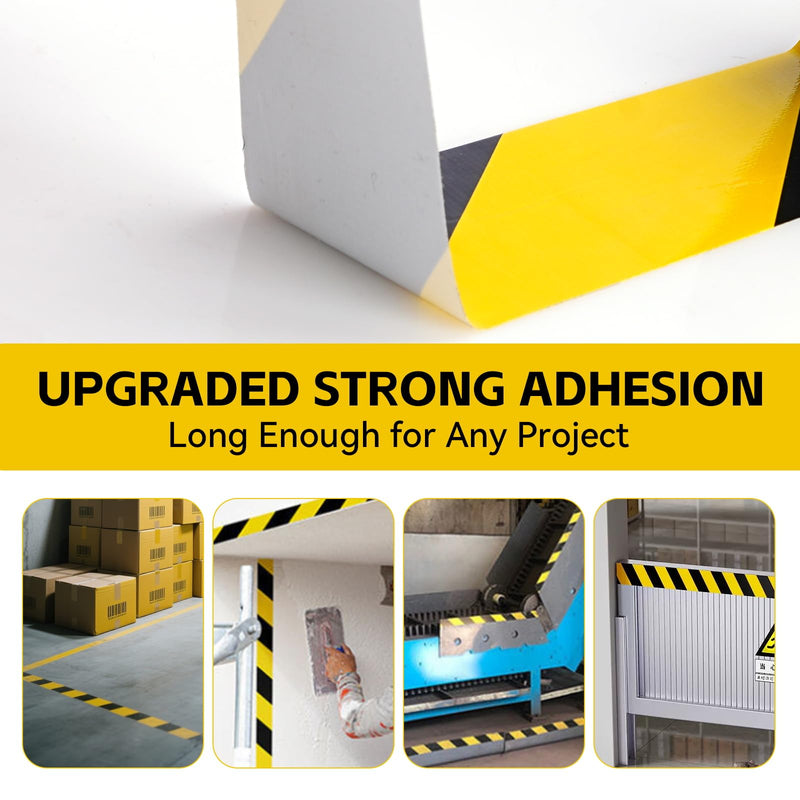 Black Yellow Hazard Warning Tape 2 Inch x 120 Ft, Heavy Duty Cloth Safety Caution Tape for Floor & Aisle Marking in Warehouses, Gyms and Worksites, Strong Adhesive, Wear-Resistant Black & Yellow Duct Tape