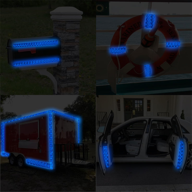 [Australia - AusPower] - Reflective Tape 2 Inch x 30 Feet DOT-C2 Shining Star Fade Resistant Blue Reflective Tape Outdoor Waterproof Strong Adhesive Safety Warning Tape Reflector Conspicuity Tape for Trailer Trucks Bike 2IN x 30FT 