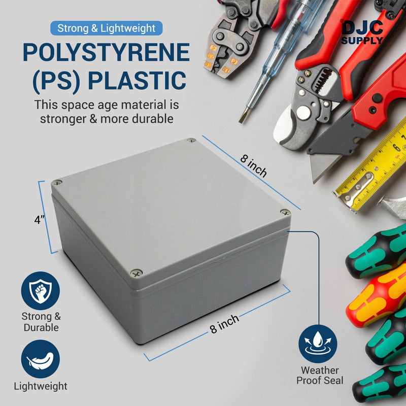Co. Weather & Dust Proof PS Plastic Junction Conduit Box (1, 12" x 8" x 4") 1 12" x 8" x 4"