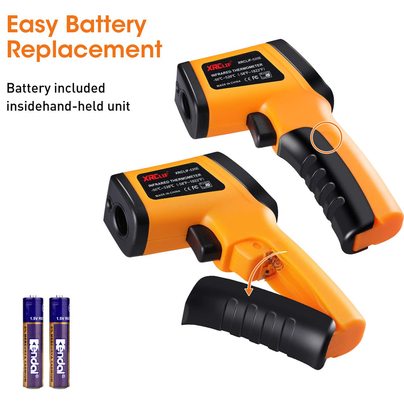 [Australia - AusPower] - Infrared Thermometer Gun -58??1022?, Non-Contact Laser Thermometer Temperature Gun with LCD Display, Temperature Measurement Gun for Cooking, BBQ, Oven, Adjustable Emissivity Temp Gun Thermometer 1022?-Yellow 